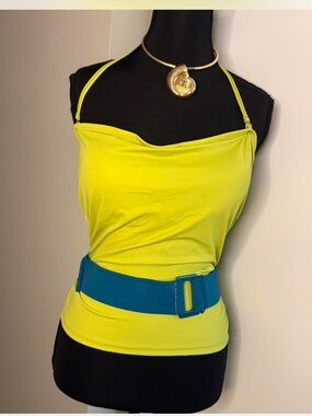 Neon Yellow Spaghetti Strap Women's Top